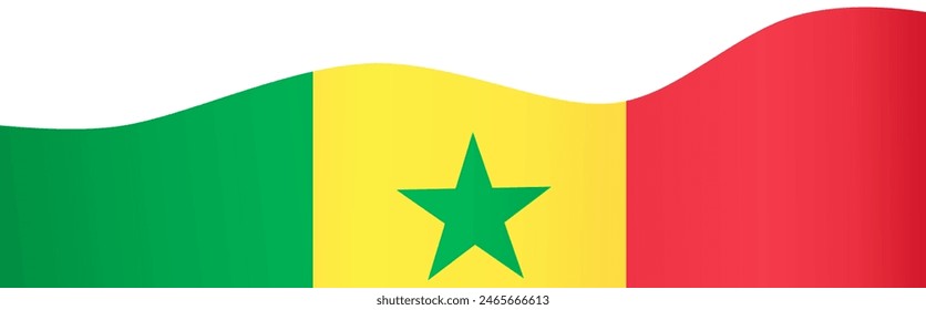 Senegal flag wave isolated on png or transparent background vector illustration.