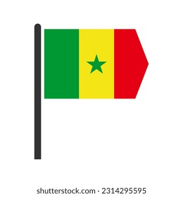 Senegal flags icon set, Senegal independence day icon set vector sign symbol