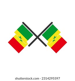 Símbolo del símbolo de la bandera de Senegal conjunto de iconos del día de la independencia de Senegal