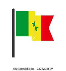 Símbolo del símbolo de la bandera de Senegal conjunto de iconos del día de la independencia de Senegal