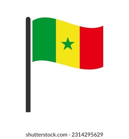 Senegal flags icon set, Senegal independence day icon set vector sign symbol