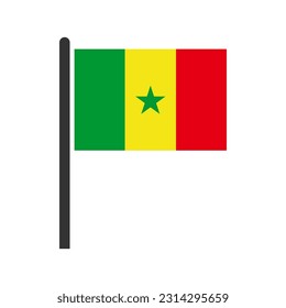 Senegal flags icon set, Senegal independence day icon set vector sign symbol