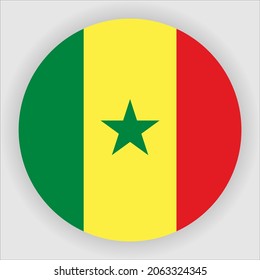Senegal Flat Rounded Country Flag Icon