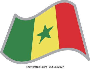 Senegal fluttering national flag illustration vector material