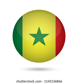 Senegal glossy round button. Vector Illustration EPS10.