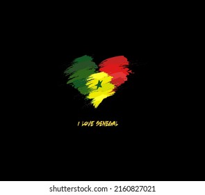Senegal grunge flag heart for your design