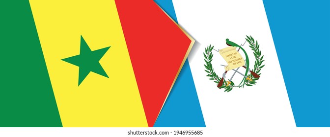 Senegal and Guatemala flags, two vector flags symbol of relationship or confrontation.