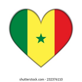 Senegal heart flag vector illustration