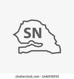Senegal icon line symbol. Isolated vector illustration of icon sign concept for your web site mobile app logo UI design.