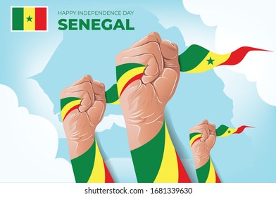 Senegal independence day banner background vector EPS10