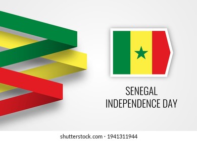 Senegal independence day celebration illustration template design. Vector Eps 10