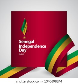 Senegal Independence Day Flag Vector Template Design Illustration