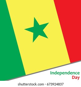 Senegal independence day with flag vector illustration for web