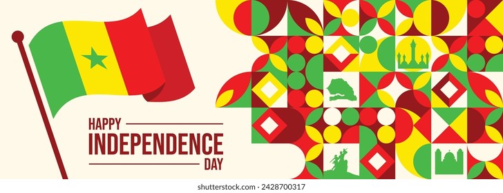 Senegal Independence Day Vector Design For Banner or Background
