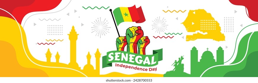 Senegal Independence Day Vector Design For Banner or Background