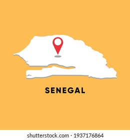 
Senegal Isometric map with location icon vector illustration design