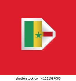 Senegal Label Flags Vector Template Design Illustration