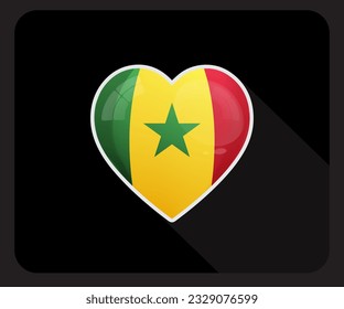 Senegal Love Pride Flag Icon
