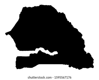 Senegal Map Black Silhouette Vector illustration Eps 10