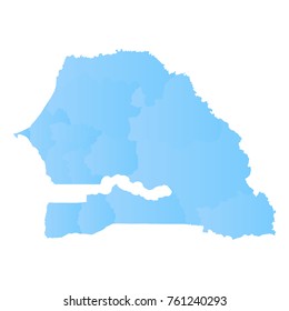 senegal map - blue pastel graphic background . Vector illustration eps 10