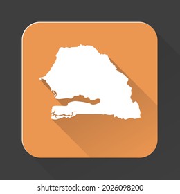Mapa de Senegal con fronteras aisladas en segundo plano