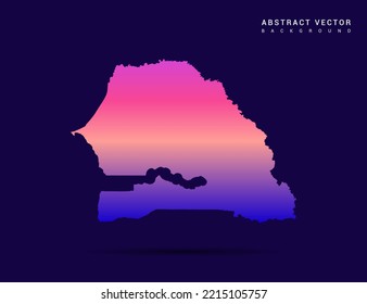 Mapa de Senegal del estilo de gradiente colorido. Ilustración vectorial.