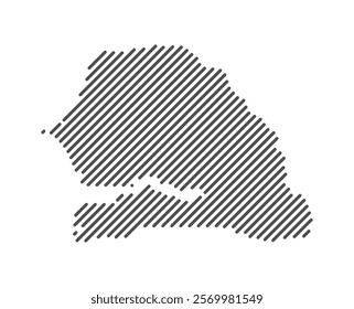 Senegal - Map of the country formed by lines. Vector Illustration.