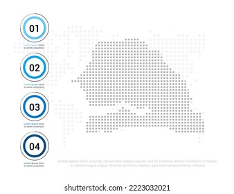 Senegal map of dots gray for presentation. Creative concept for infographic.