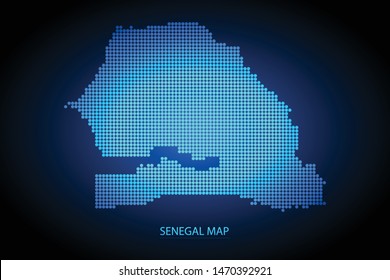 Senegal map dotted style. Vector illustration isolated. Map of Africa. Symbol for your web site design map logo, app, ui, Travel vector eps10, concept Illustration.