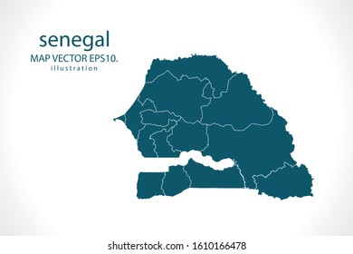 senegal map High Detailed on white background. Abstract design vector illustration eps 10