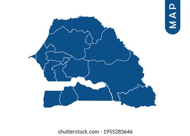 Senegal map High Detailed on white background. Abstract design vector illustration eps 10