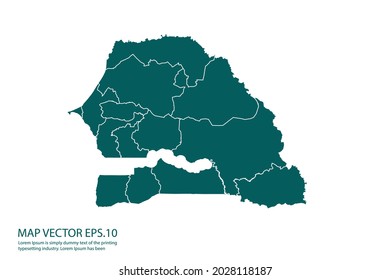 Senegal map High Detailed on white background. Abstract design vector illustration eps 10
