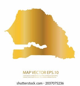 Senegal map High Detailed white background  gold gradient color  Abstract design vector illustration eps 10