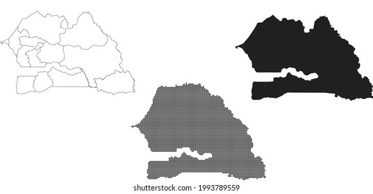 Senegal map isolated on a white background.