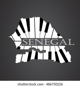 senegal map logo made from piano