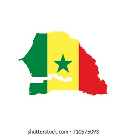 Senegal map on the white background. Vector illustration