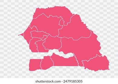 Senegal Map punch Color Background quality files png