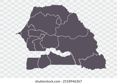 Mapa Senegal Smoke Color on White Background qualidade arquivos Png