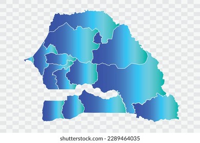 Senegal Map teal blauer Farbhintergrund Qualitäts-Dateien png