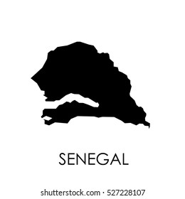 Mapa de Senegal con fondo blanco