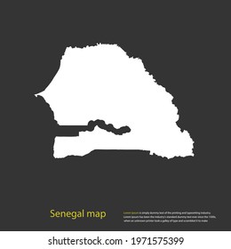 Senegal map white color High Detailed on dark background. Abstract design vector illustration eps 10