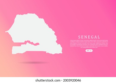 Senegal Map - World map vector template with 3d white color on Pink gradient background for infographic - Vector illustration eps 10