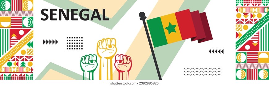 Senegal national day banner with map, flag colors background,Senegalese flag Africa Vector Illustration,independence day celebration background images..eps
