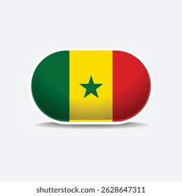 Senegal national flag button vector
