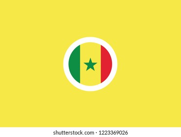 Senegal national flag circle shape country emblem state symbol 