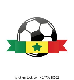 Senegal  national flag football icon . Senegal  football championship banner. Simple vector Senegal  flag