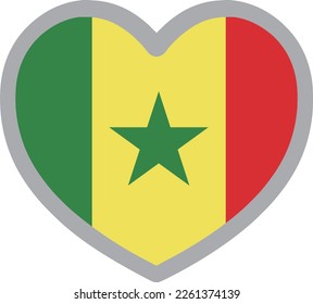 Senegal national flag icon vector Illustration material