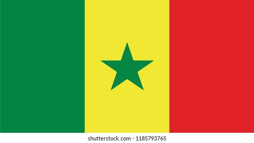 Senegal national flag. Republic of Senegal vector illustration symbol
