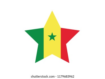 Senegal national flag star shape country symbol