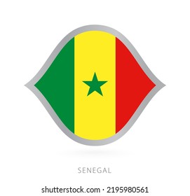 Senegal Nationalmannschaft Flagge im Stil für internationale Basketballwettbewerbe. Vektorzeichen.